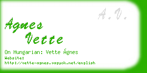 agnes vette business card